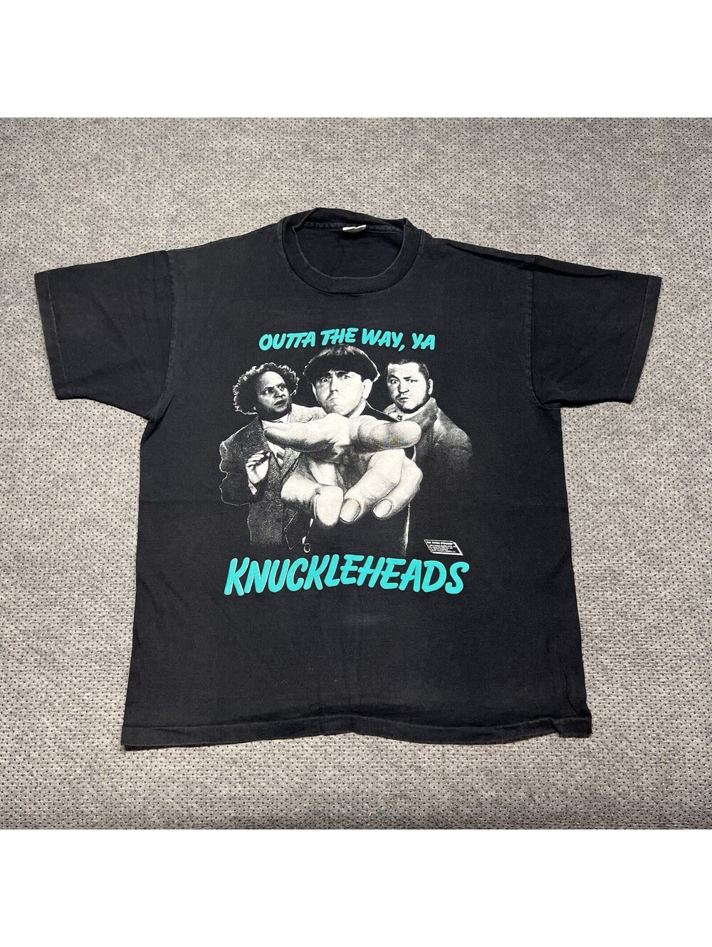 Vintage 1989 The Three Stooges Knuckleheads T-Shirt XL Rare Men’s Black Anvil